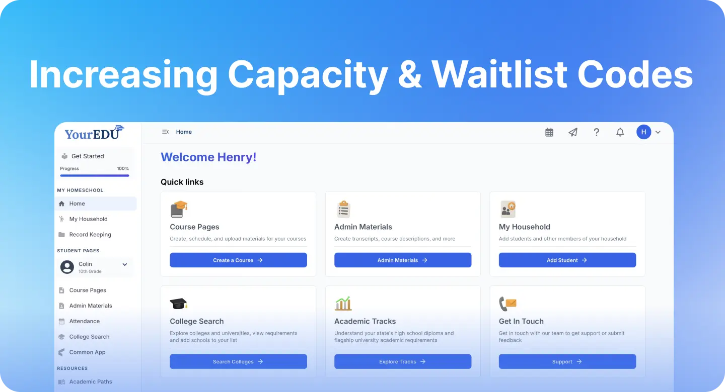 Increasing Capacity & Waitlist Codes
